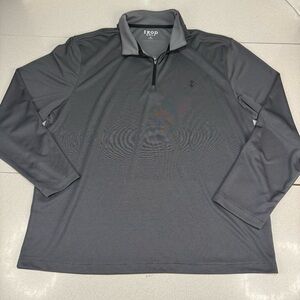 Izod Charcoal Long Sleeve Men’s Polo Shirt - Quarter zip